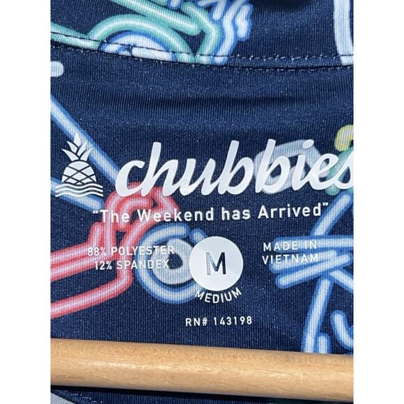Chubbies The Liberty Cup Neon Lights Performance Polo Navy Blue Size M - Picture 3 of 8